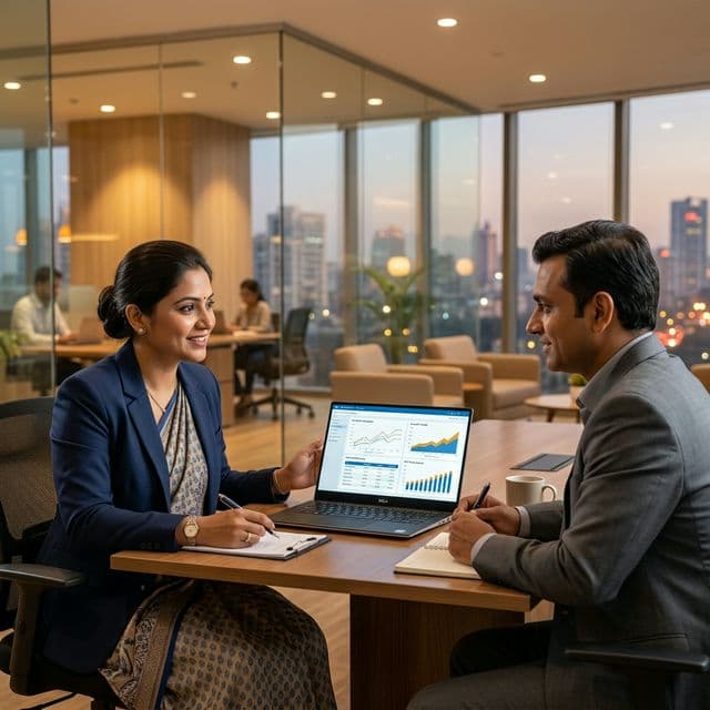 Finance expert reviewing property documents