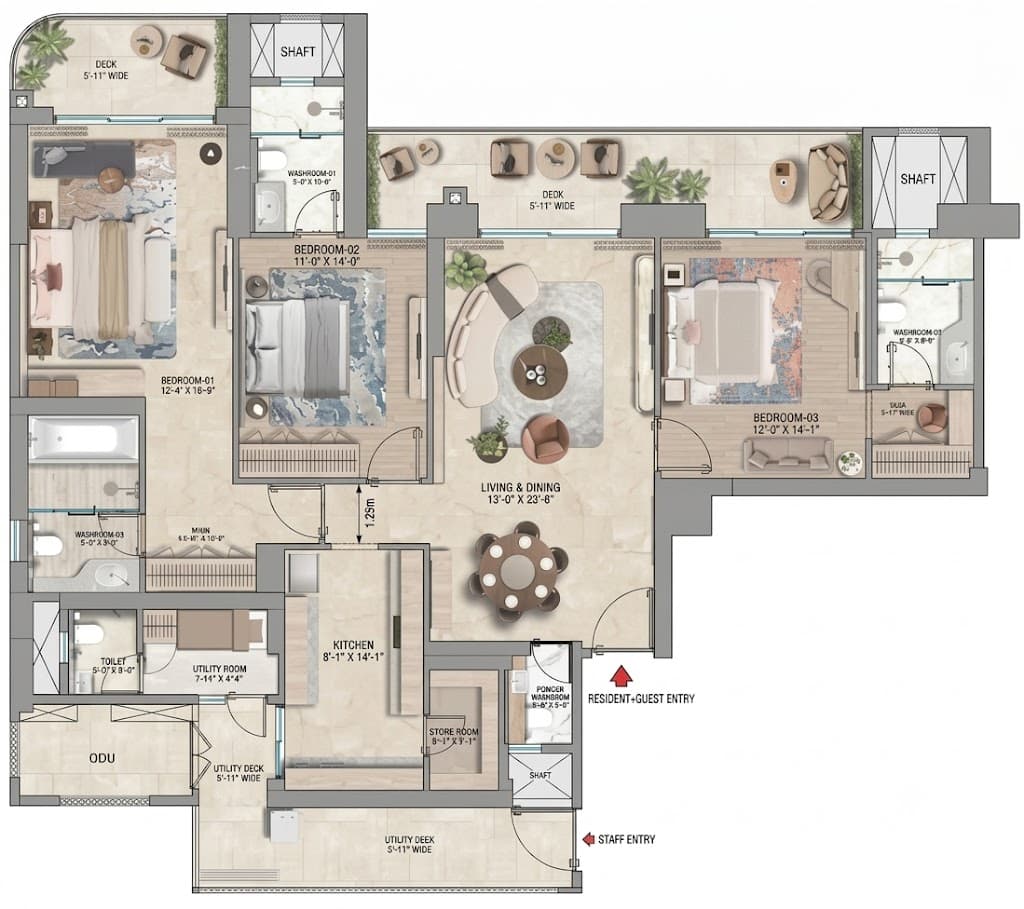 Whiteland Westin Residences floor plan