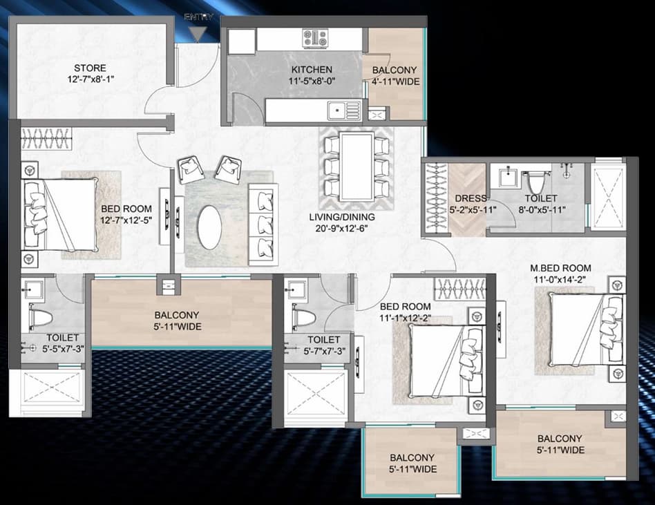 M3M Skywalk floor plan