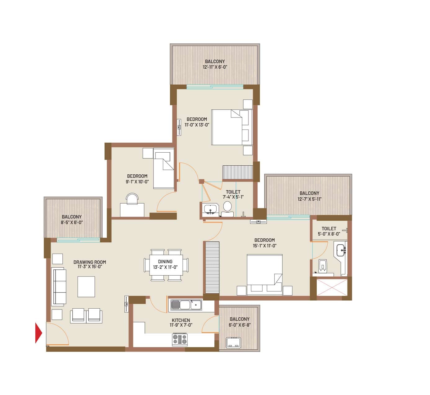 County The Center Court floor plan