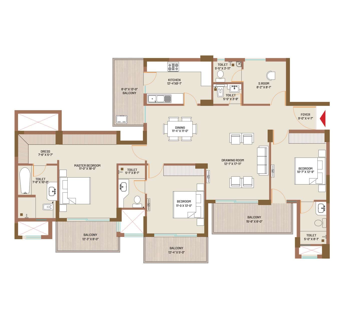 County The Center Court floor plan