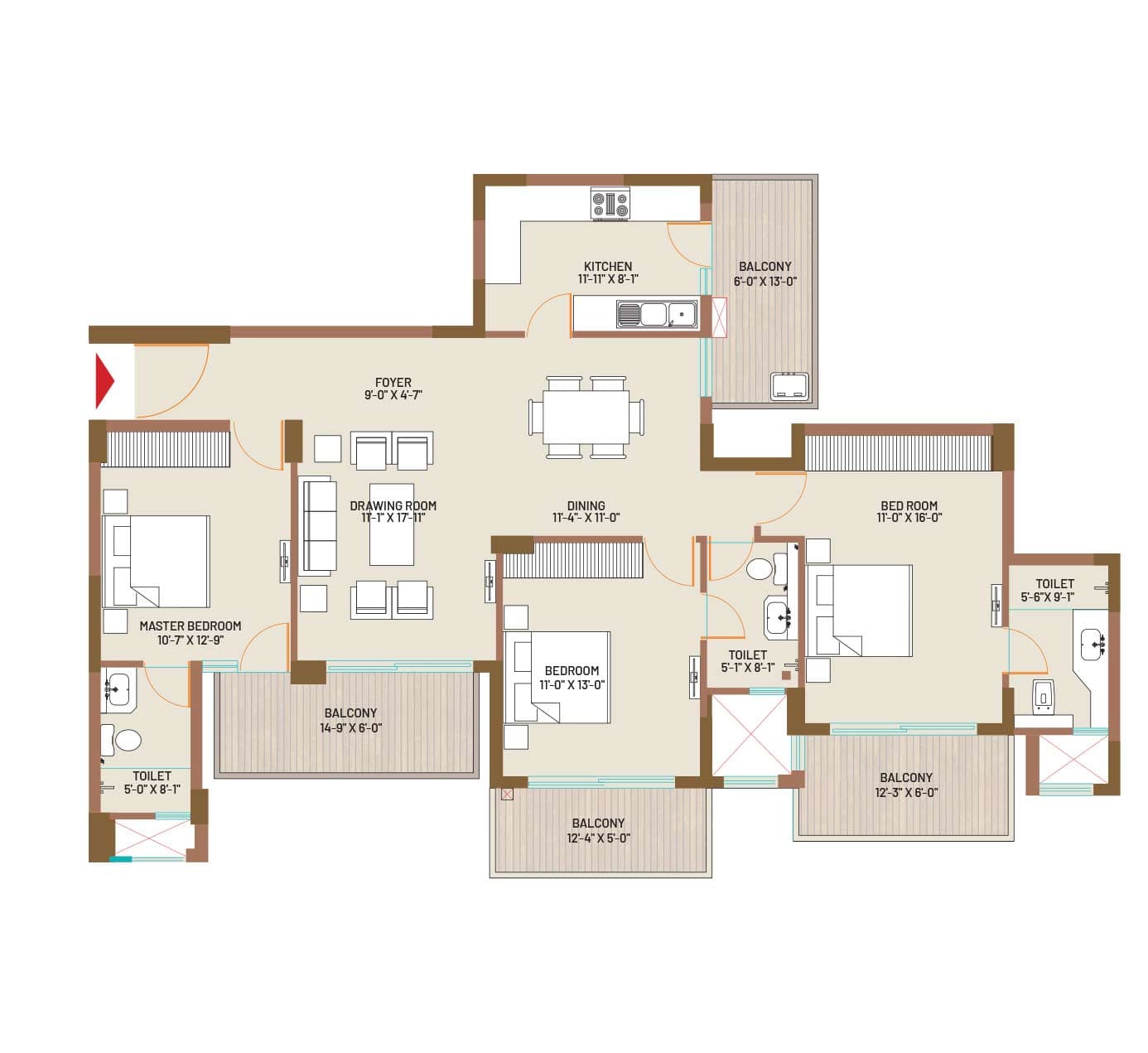 County The Center Court floor plan